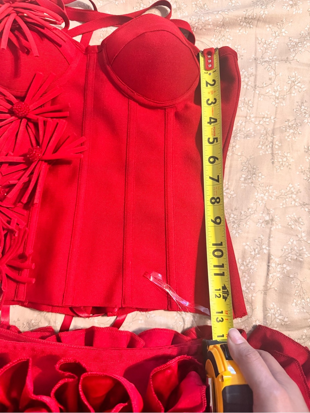 Red Ruffled  Mini Dress - Picture 6 of 11